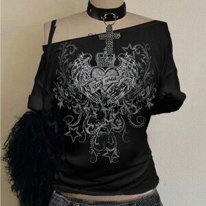 Shein Black Graphic T Shirt